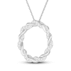 Thumbnail Image 2 of Circle of Gratitude Diamond Necklace 3/8 ct tw Round-cut 10K White Gold 19&quot;