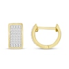 Men's Diamond Huggie Earrings 1/6 ct tw Round-cut 10K Yellow Gold