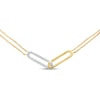 Thumbnail Image 0 of Diamond Paperclip Necklace 1/8 ct tw Round-cut 10K Yellow Gold