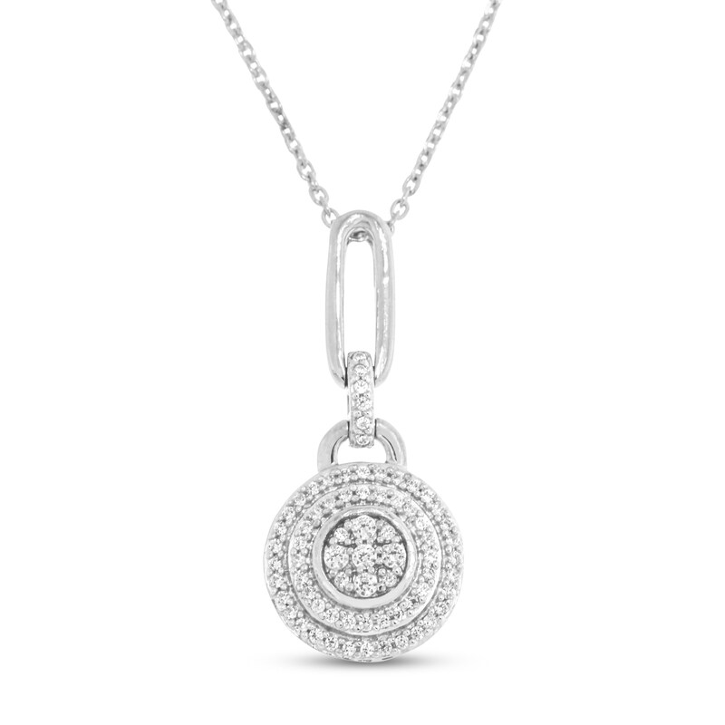 Diamond Necklace 1/4 ct tw Round-cut Sterling Silver 18"