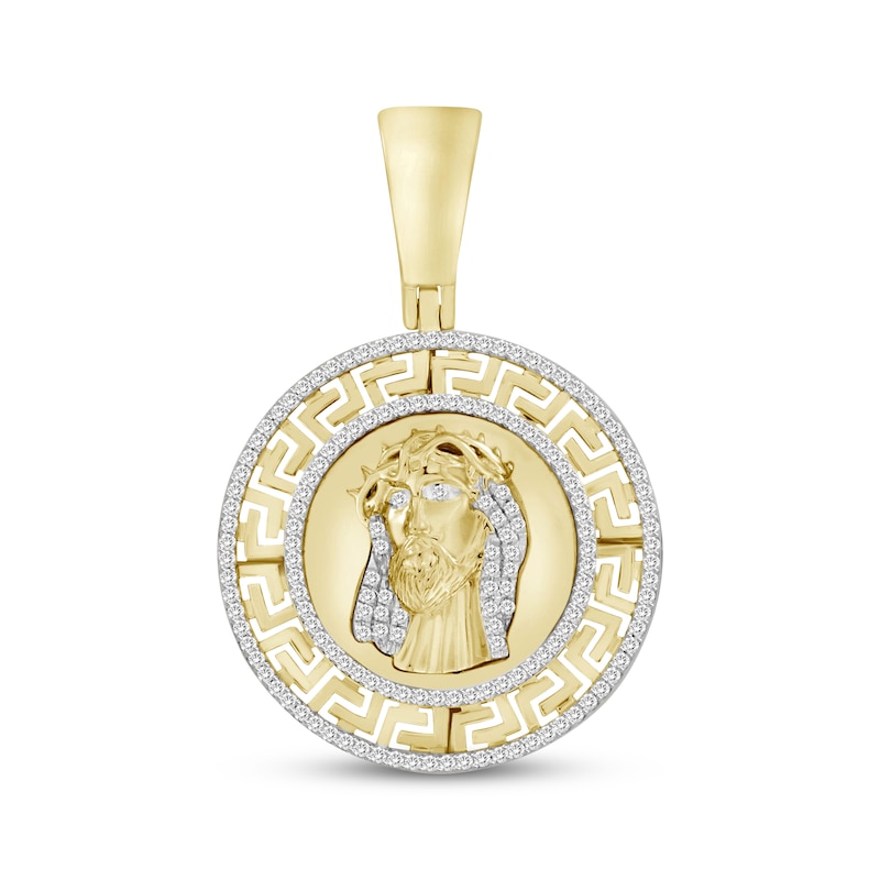 Men's Diamond Christ Pendant 1/2 ct tw Round-cut 10K Yellow Gold