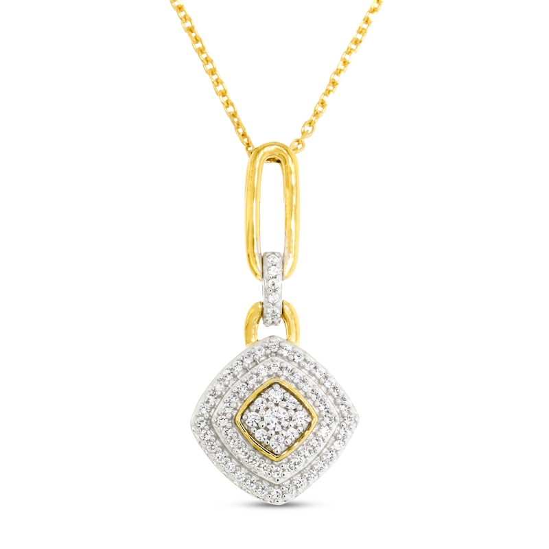 Main Image 1 of Diamond Necklace 1/4 ct tw Round-cut 10K Yellow Gold 18&quot;
