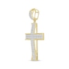 Thumbnail Image 2 of Men's Diamond Cross Pendant 1/5 ct tw Round-cut 10K Yellow Gold