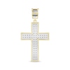 Thumbnail Image 3 of Men's Diamond Cross Pendant 1/5 ct tw Round-cut 10K Yellow Gold