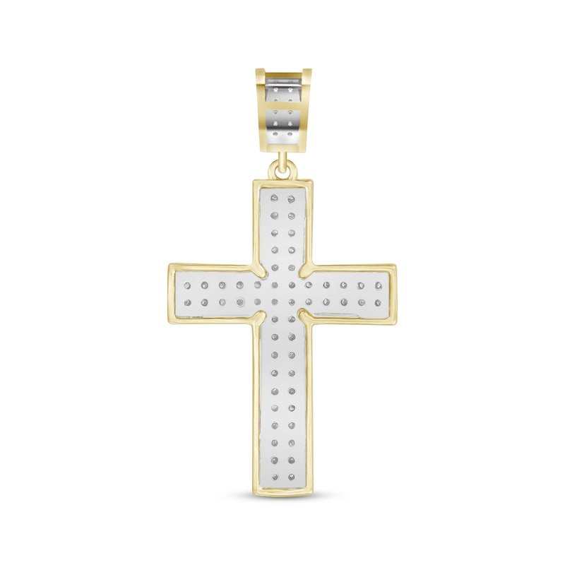 Men's Diamond Cross Pendant 1/5 ct tw Round-cut 10K Yellow Gold