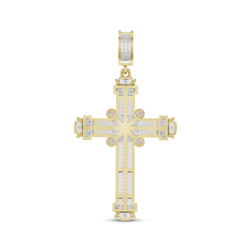 Men's Diamond Cross Pendant 1/2 ct tw Round-cut 10K Yellow Gold