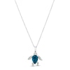 Thumbnail Image 1 of Le Vian Blue Topaz Sea Turtle Necklace 1/8 ct tw Diamonds 14K Vanilla Gold 18&quot;