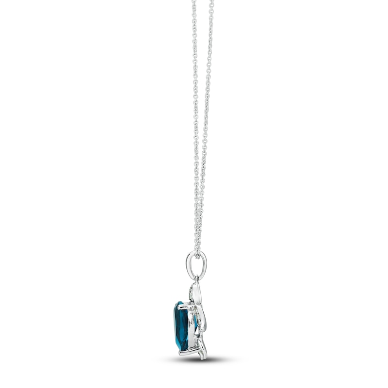 Main Image 2 of Le Vian Blue Topaz Sea Turtle Necklace 1/8 ct tw Diamonds 14K Vanilla Gold 18&quot;