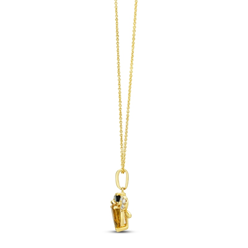 Main Image 2 of Le Vian Citrine/Quartz Bee Necklace 1/5 ct tw Diamonds 14K Honey Gold 18&quot;