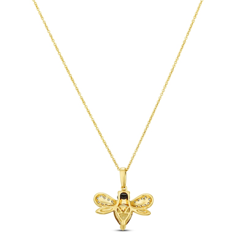 Main Image 3 of Le Vian Citrine/Quartz Bee Necklace 1/5 ct tw Diamonds 14K Honey Gold 18&quot;