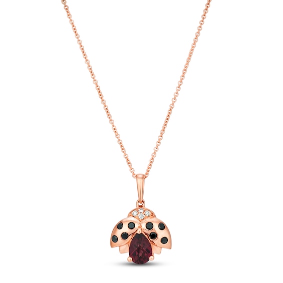 LOUIS VUITTON Necklace Pendant AUTH LV LOGO Strawberry heart Ladybugs Chain  F/S
