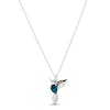 Thumbnail Image 1 of Le Vian Blue Topaz Bird Necklace 1/20 ct tw Diamonds 14K Vanilla Gold 18&quot;