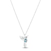 Thumbnail Image 2 of Le Vian Blue Topaz Bird Necklace 1/20 ct tw Diamonds 14K Vanilla Gold 18"