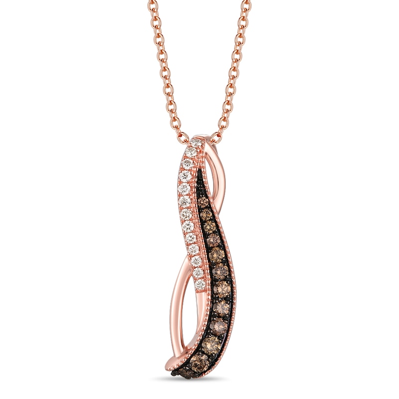Le Vian Diamond Necklace 3/8 ct tw 14K Strawberry Gold 18"