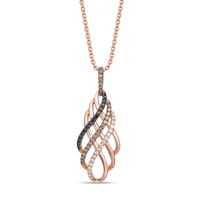 Le Vian Diamond Necklace 3/4 ct tw 14K Strawberry Gold 18"