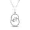 Thumbnail Image 1 of Encircled by Love Diamond Necklace 1/8 ct tw Round-Cut Sterling Silver 18&quot;