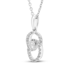 Thumbnail Image 2 of Encircled by Love Diamond Necklace 1/8 ct tw Round-Cut Sterling Silver 18&quot;