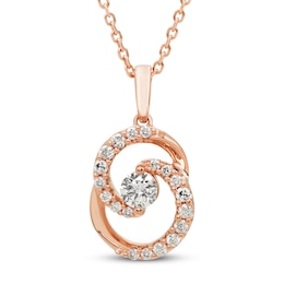 Encircled by Love Diamond Necklace 1/3 ct tw Round-cut 10K Rose Gold 18&quot;