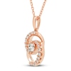 Thumbnail Image 1 of Encircled by Love Diamond Necklace 1/3 ct tw Round-cut 10K Rose Gold 18"