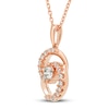 Thumbnail Image 2 of Encircled by Love Diamond Necklace 1/3 ct tw Round-cut 10K Rose Gold 18&quot;