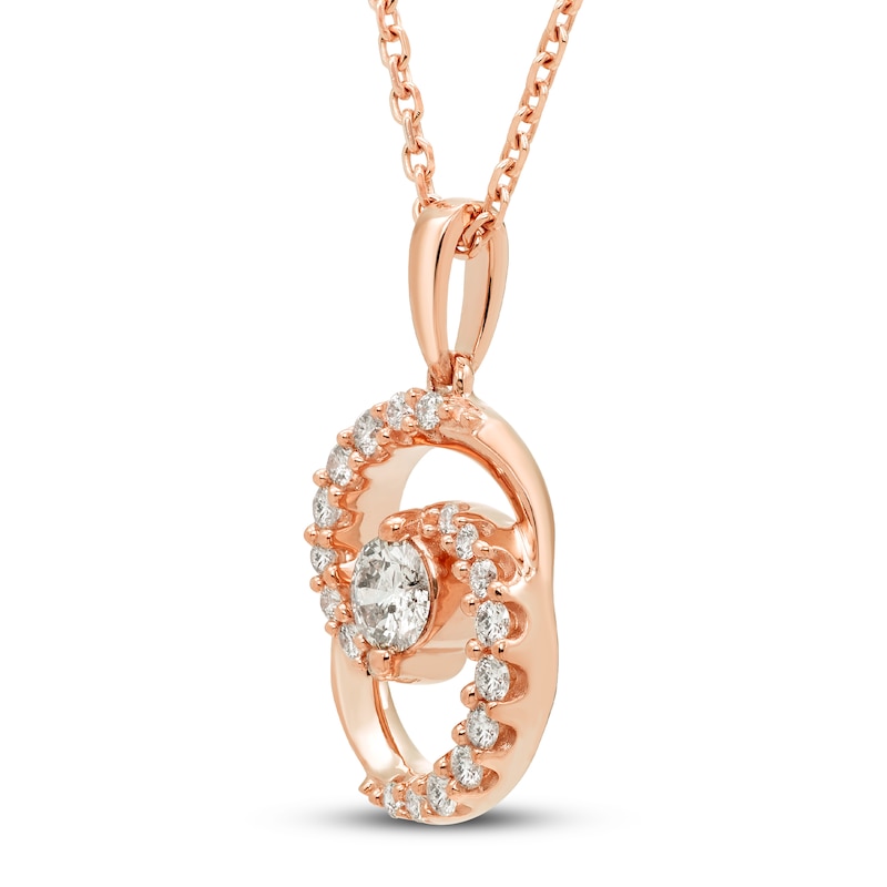 Encircled by Love Diamond Necklace 1/3 ct tw Round-cut 10K Rose Gold 18"