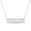 Thumbnail Image 1 of Diamond Bar Necklace 1/2 ct tw Baguette & Round 10K White Gold 19&quot;
