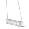 Thumbnail Image 2 of Diamond Bar Necklace 1/2 ct tw Baguette & Round 10K White Gold 19&quot;