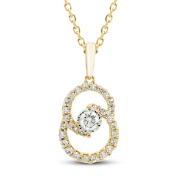 Encircled by Love Diamond Necklace 1/4 ct tw Round-cut 10K Yellow Gold 18&quot;