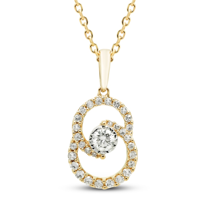 Encircled by Love Diamond Necklace 1/4 ct tw Round-cut 10K Yellow Gold 18"