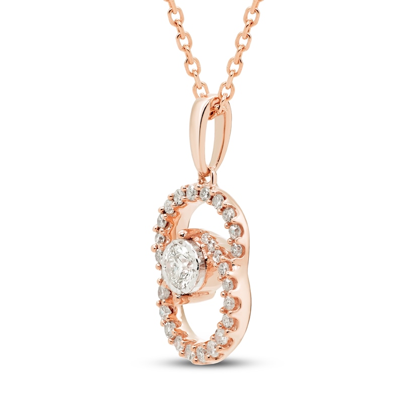 Encircled by Love Diamond Necklace 1/4 ct tw Round-cut 10K Rose Gold 18"