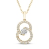 Thumbnail Image 0 of Encircled by Love Diamond Necklace 1/2 ct tw Round-cut 10K Yellow Gold 18"