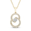 Thumbnail Image 1 of Encircled by Love Diamond Necklace 1/2 ct tw Round-cut 10K Yellow Gold 18&quot;