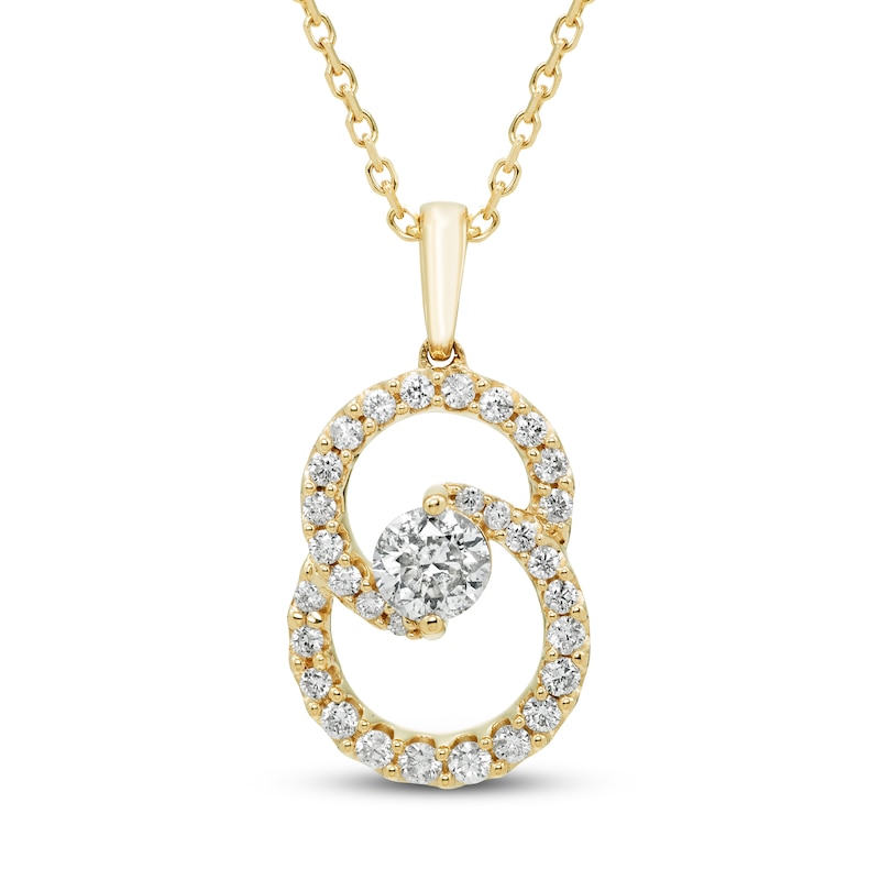Encircled by Love Diamond Necklace 1/2 ct tw Round-cut 10K Yellow Gold 18"