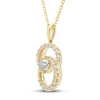Thumbnail Image 1 of Encircled by Love Diamond Necklace 1/2 ct tw Round-cut 10K Yellow Gold 18"