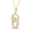 Thumbnail Image 2 of Encircled by Love Diamond Necklace 1/2 ct tw Round-cut 10K Yellow Gold 18&quot;
