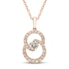 Thumbnail Image 0 of Encircled by Love Diamond Necklace 1/2 ct tw Round-cut 10K Rose Gold 18"