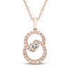 Thumbnail Image 1 of Encircled by Love Diamond Necklace 1/2 ct tw Round-cut 10K Rose Gold 18&quot;