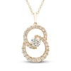 Thumbnail Image 0 of Encircled by Love Diamond Necklace 1 ct tw Round-cut 14K Yellow Gold 18"