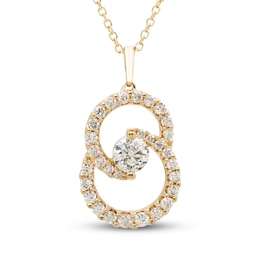 Encircled by Love Diamond Necklace 1 ct tw Round-cut 14K Yellow Gold 18"