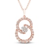 Thumbnail Image 0 of Encircled by Love Diamond Necklace 1 ct tw Round-cut 14K Rose Gold 18"