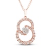 Thumbnail Image 1 of Encircled by Love Diamond Necklace 1 ct tw Round-cut 14K Rose Gold 18&quot;
