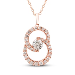 Encircled by Love Diamond Necklace 1 ct tw Round-cut 14K Rose Gold 18&quot;