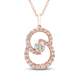 Encircled by Love Diamond Necklace 1 ct tw Round-cut 14K Rose Gold 18&quot;