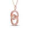 Thumbnail Image 2 of Encircled by Love Diamond Necklace 1 ct tw Round-cut 14K Rose Gold 18&quot;