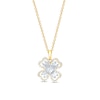 Thumbnail Image 1 of Diamond Clover Necklace 1/3 ct tw Round & Baguette 10K Yellow Gold 18&quot;