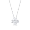 Diamond Clover Necklace 1/4 ct tw Round & Baguette 10K White Gold 18"