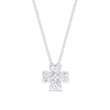 Thumbnail Image 1 of Diamond Clover Necklace 1/4 ct tw Round & Baguette Sterling Silver 18&quot;