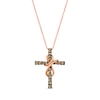 Thumbnail Image 0 of Le Vian Diamond Cross Necklace 1/2 ct tw Round-cut 14K Strawberry Gold 18"