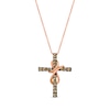 Thumbnail Image 1 of Le Vian Diamond Cross Necklace 1/2 ct tw Round-cut 14K Strawberry Gold 18&quot;