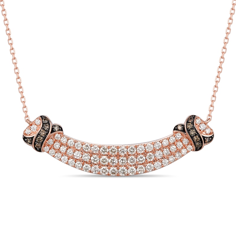Main Image 1 of Le Vian Diamond Necklace 1 ct tw Round-cut 14K Strawberry Gold 18"